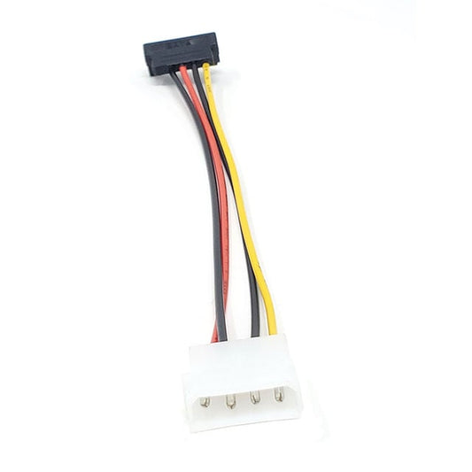 Micro Connectors, Inc. F04-130-LA - Clavija de conexión rectangular de 04 pos. a conector hembra de 15 pos. SATA, ángulo izquierdo 0.50' (152.4mm)