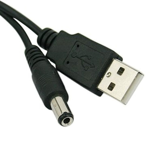 My Cable Mart FE-USB-BCA-03 - Conector tipo barril - 2.1mm DI, 5.5mm DE a clavija de conexión macho USB A 3.00' (914.4mm)