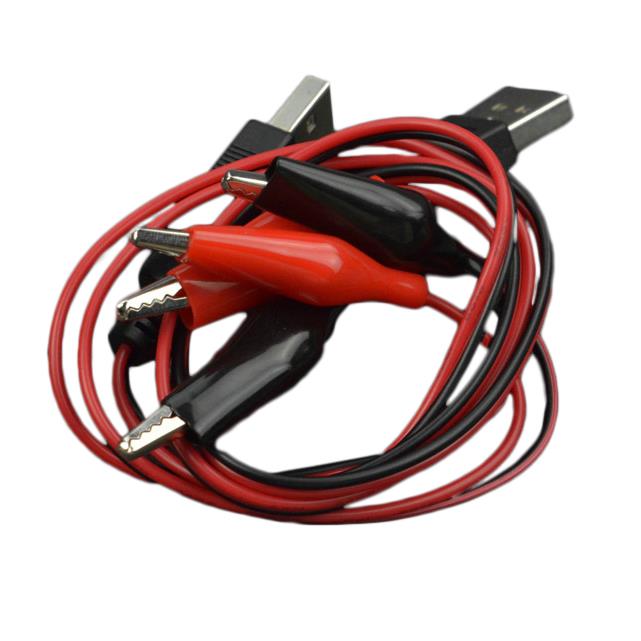 DFRobot FIT0887 - Conector macho USB A (2) a clips de cocodrilo (4) 1.64' (500.0mm)