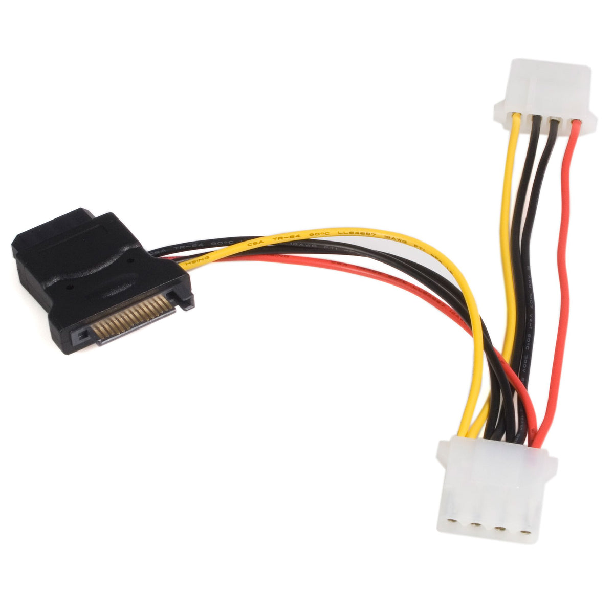 StarTech.com LP4SATAFM2L - SATA 15 pos macho a rectangular 4 pos hembra (3) 0.50' (152.4mm)