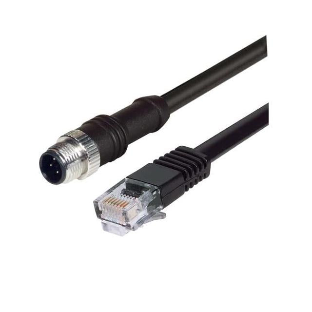 L-com M12RJ454D-1 - Circular de 04 pos macho a RJ45, 8p4c 3.28' (1.00m)