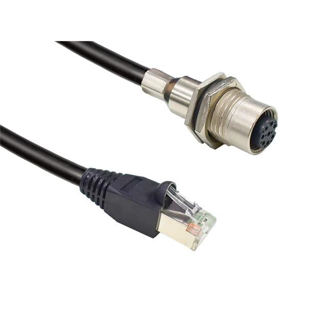 Amphenol LTW MSAS-08PFFJ-SF8AA5 M12 Circular, hembra y de 08 pos a RJ45, 8p8c 1.64' (500.0mm)