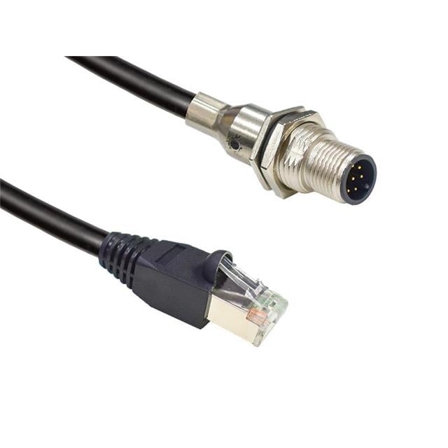 Amphenol LTW MSAS-08PMMJ-SF8CA5 M12 Circular de 08 pos macho a RJ45, 8p8c 1.64' (500.0mm)