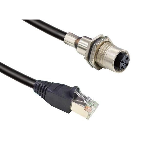 Amphenol LTW MSDS-04PFFJ-SF8CA5 M12 Circular, hembra y de 4 pos a RJ45, 8p8c 1.64' (500.0mm)