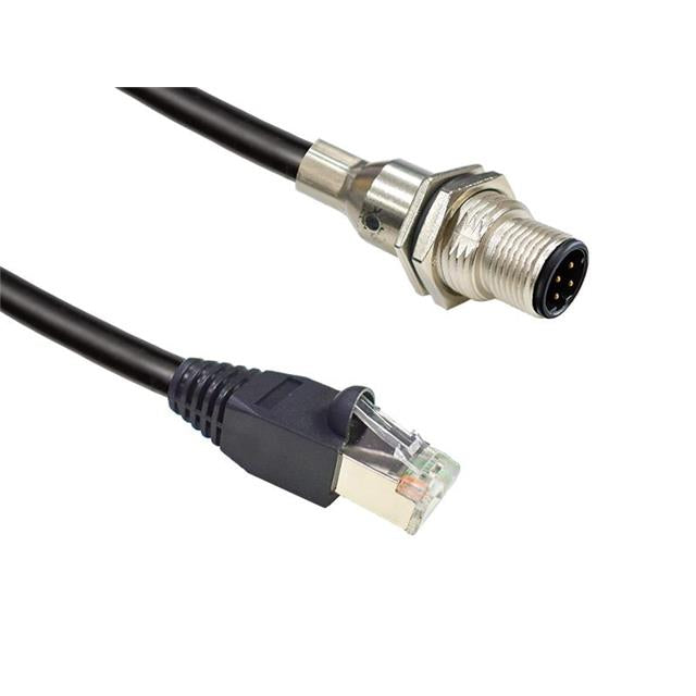Amphenol LTW MSDS-04PMMJ-SF8CA5 M12 Circular de 4 pos macho a RJ45, 8p8c 1.64' (500.0mm)