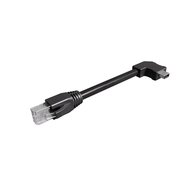 Amphenol ICC (Commercial Products) ND9ACJ250AJ ix Industrial® Clavija de conexión IX, ángulo recto a RJ45, 8p8c macho 1.64' (500.0mm)