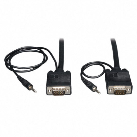 Eaton Tripp Lite P504-025 - D-Sub de 15 pos. macho, macho a macho de alta densidad (HD), clavija de teléfono, 3.5mm (1/8"), auricular macho a macho 25.00' (7.62m)