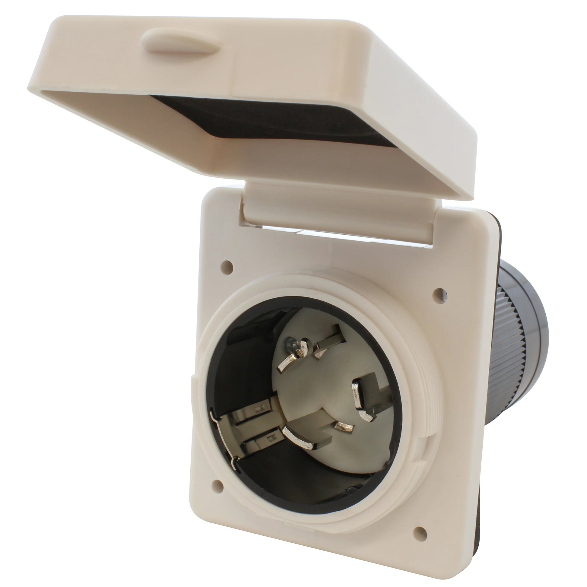 AC WORKS® RVINSS2-WT - NON-NEMA (3P4W), estilo California Receptáculo, clavijas macho 50A 125/250V