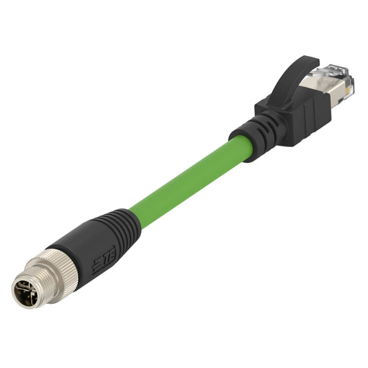 TE Connectivity AMP Connectors TCX38721112-005 M12 X-Code Circular de 08 pos macho a RJ45, 8p8c 16.40' (5.00m)