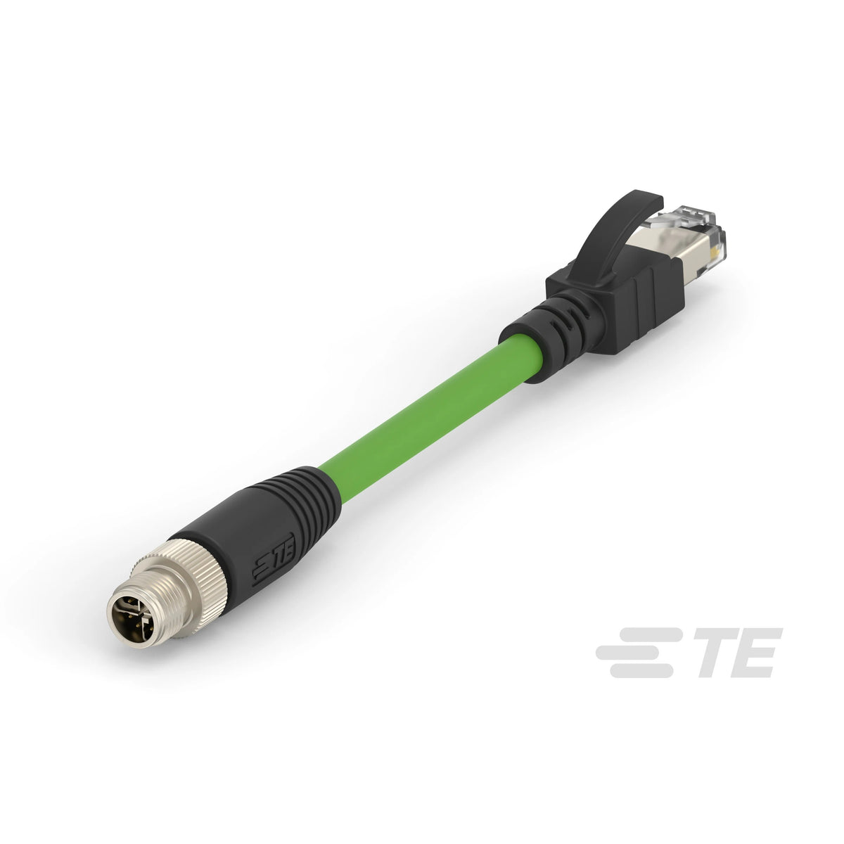 TE Connectivity AMP Connectors TCX38725102-004 M12 Circular de 08 pos macho a RJ45, 8p8c 9.84' (3.00m)
