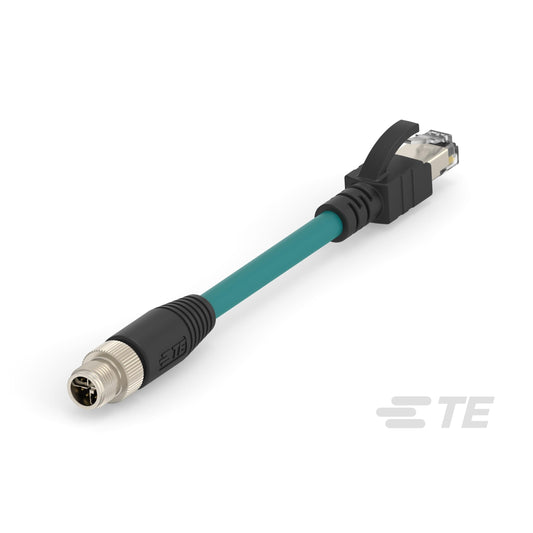 TE Connectivity AMP Connectors TCX3872A202-005 M12 X-Code Circular de 08 pos macho a RJ45, 8p8c 16.40' (5.00m)