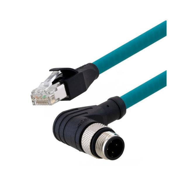 L-com TRG508-T4T-3M - Circular 04 pos macho, ángulo recto a RJ45, 8p8c 9.84' (3.00m)