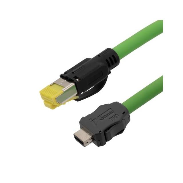 L-com TRGIX603PU-GRN-3F TRGIX Clavija de conexión IX para RJ45, 8p8c macho 3.00' (914.4mm)