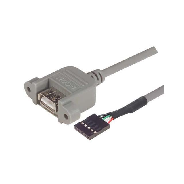 L-com UPMA5-05M - Toma rectangular de 05 pos a receptáculo USB A hembra 1.64' (500.0mm)