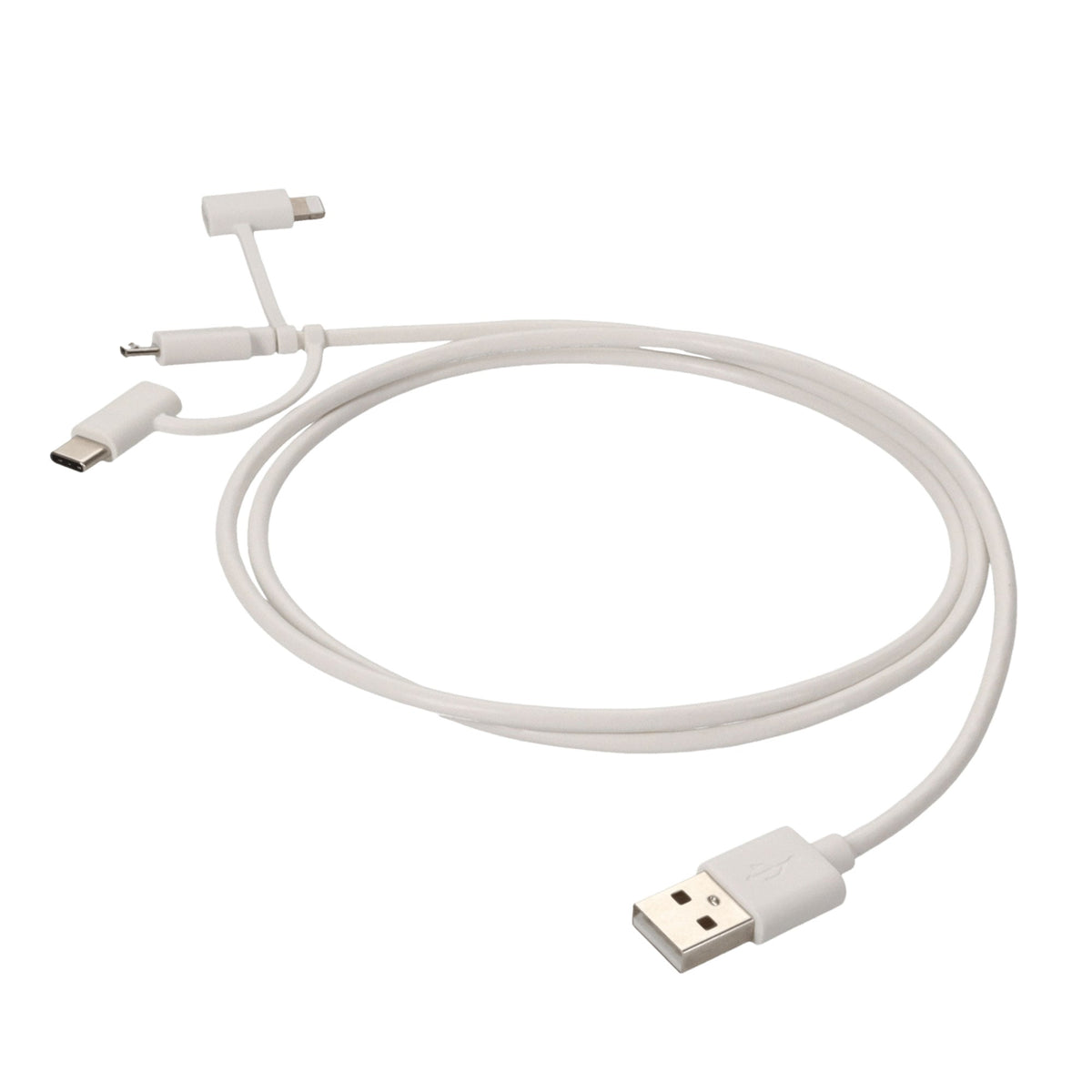 Amphenol ProLabs USB2LGTCM1MW-C - Clavija de conexión macho USB A a Micro USB B macho, USB C macho y conector de rayo i5 3.35' (1.02m)