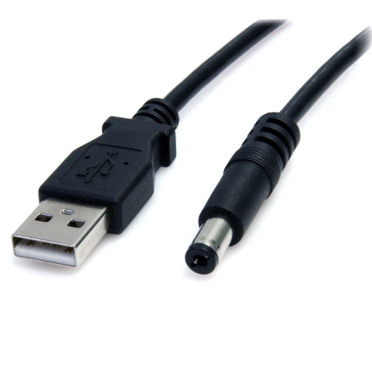 StarTech.com USB2TYPEM2M - Conector tipo barril - 2.1mm DI, 5.5mm DE a clavija de conexión macho USB A 6.56' (2.00m)