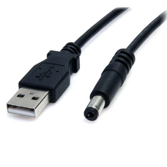 StarTech.com USB2TYPEM - Clavija tipo barril - 2.1mm DI, 5.5mm DE a clavija de conexión USB A 3.00' (914.4mm)