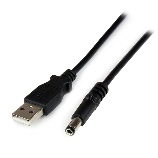 StarTech.com USB2TYPEN1M - Clavija tipo barril - 2.5mm DI, 5.5mm DE a clavija de conexión macho USB A 3.28' (1.00m)