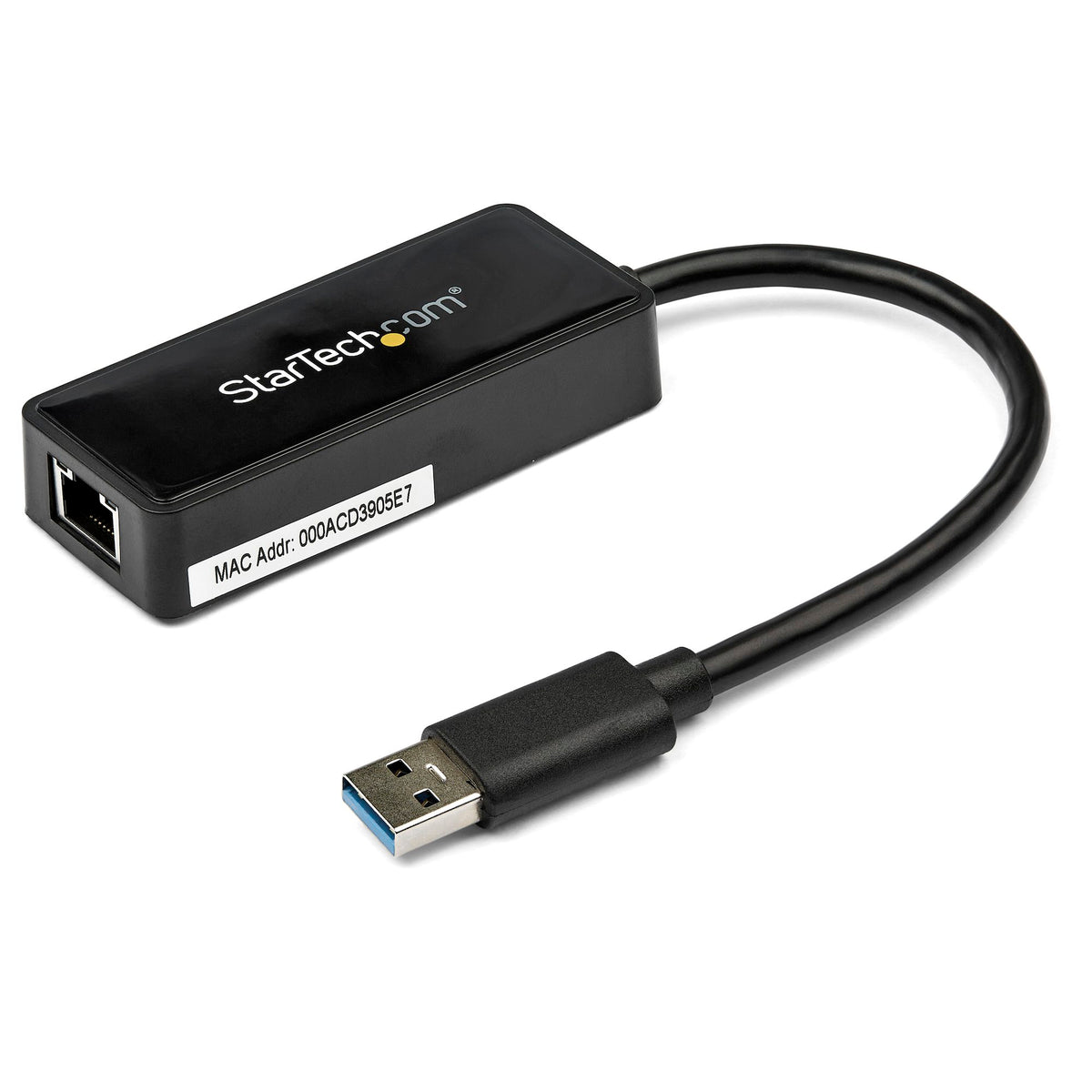 StarTech.com USB31000SPTB - Clavija de conexión macho USB A a enchufe USB A hembra y RJ45, 8p8c 0.51' (154.9mm)