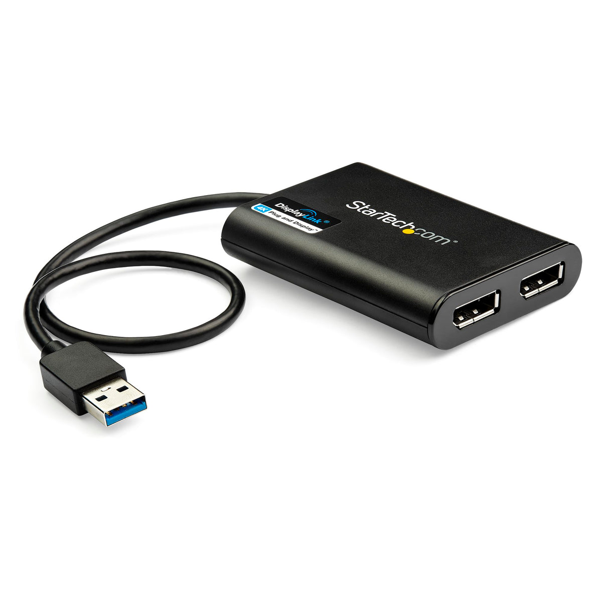 StarTech.com USB32DP24K60 - Conector hembra DisplayPort (2) a clavija de conexión macho USB A 0.98' (299.7mm)