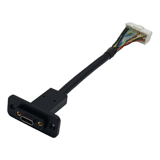 GlobTek, Inc. USBC2SILPP0M1MLXBK - Toma rectangular de 20 pos. a enchufe USB C hembra 0.49' (150.0mm)