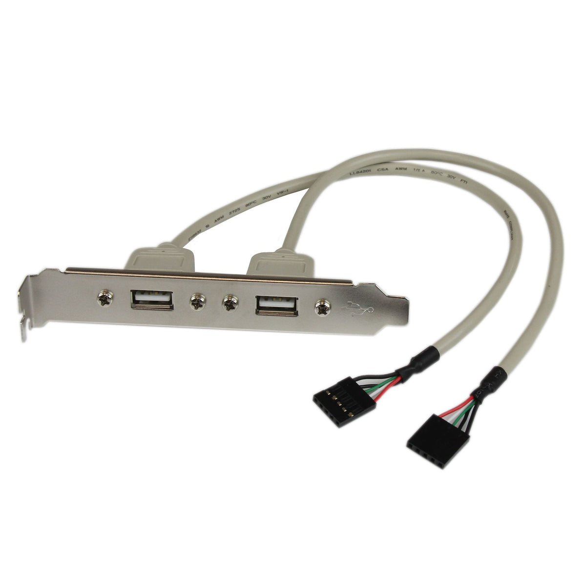StarTech.com USBPLATE - Toma rectangular de 05 pos (2) a USB A macho (2) 0.93' (284.5mm)