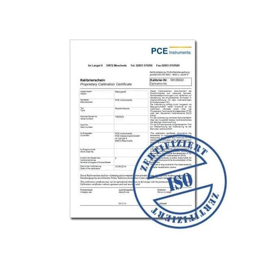 PCE Instruments CAL-PCE-PH - Especializados Certificado de calibración