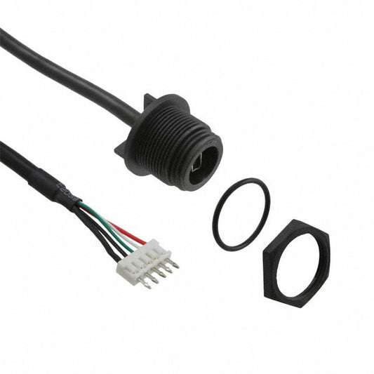 Bulgin PX0446 Buccaneer® Clavija USB Mini B macho de 5 pos a cabecera rectangular de 5 pos 0.35' (107.0mm)