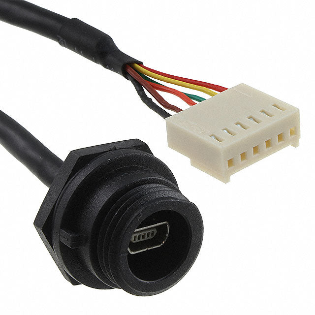 Bulgin PX0456 Buccaneer® Clavija USB Mini AB macho de 6 pos. a clavija rectangular de 6 pos. 0.39' (120.6mm)