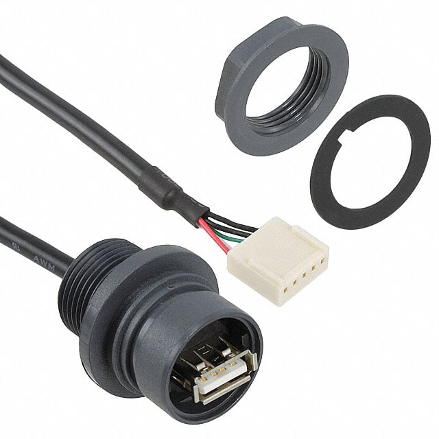 Bulgin PXP6043/A Buccaneer® 6000 Clavija macho USB A a receptáculo rectangular de 5 pos 0.41' (125.0mm)