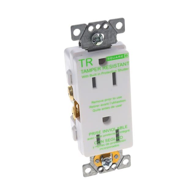 Schneider Electric SQR44111WH X NEMA 5-15R Receptáculo, enchufes hembra 15A 125V