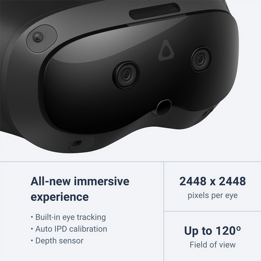 Auriculares de realidad virtual HTC VIVE Focus Vision con controladores, edición empresarial MFR: 99HAUM034000