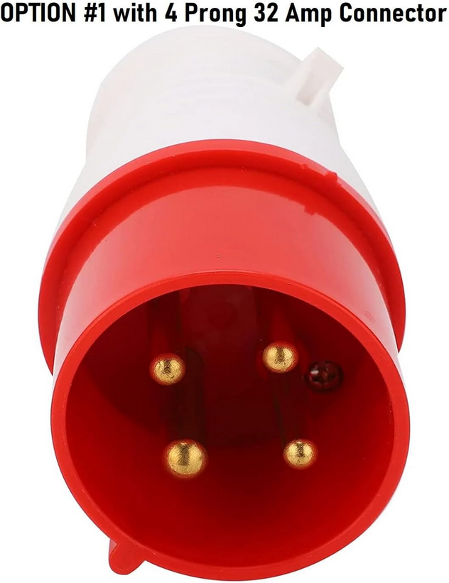 PRIMECOM 277/480 voltios trifásico AC 22kW cargador portátil EV con SAE J3068 (480V 32 amperios) (enchufe de 4 pines) ‎277-480V-3-Phase-AC-22kW