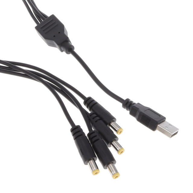 GlobTek, Inc. USBA11850M54XCCP(R) - Clavija tipo barril - 2.1mm DI, 5.5mm DE (4) a clavija de conexión USB A 1.64' (500.0mm)