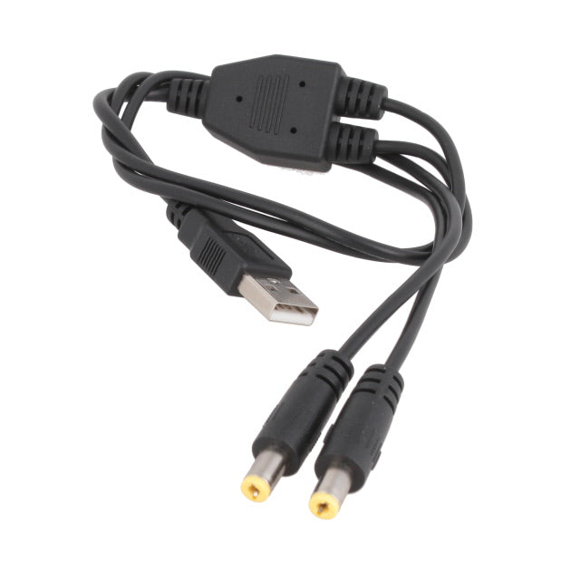 GlobTek, Inc. USBA11850M52XCCP(R) - Clavija tipo barril - 2.1mm DI, 5.5mm DE (2) a clavija de conexión USB A 1.64' (500.0mm)