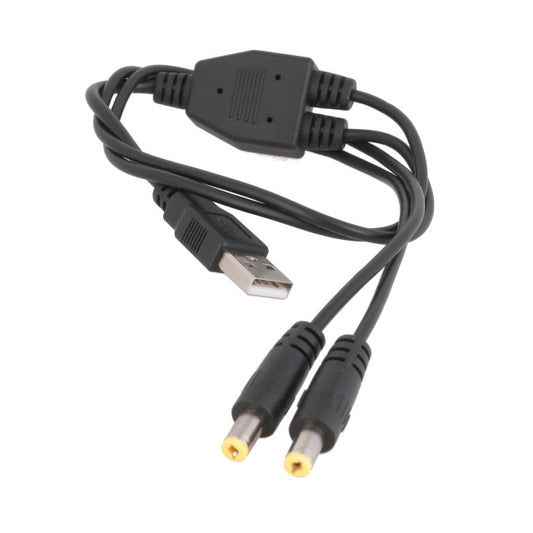 GlobTek, Inc. USBA11850M52XCCP(R) - Clavija tipo barril - 2.1mm DI, 5.5mm DE (2) a clavija de conexión USB A 1.64' (500.0mm)
