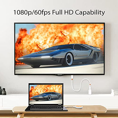 j5create ScreenCast - Transmisor y receptor de pantalla inalámbrico USB-C a HDMI, compatible con 1080p, adecuado para iPhone15, MacBook, iPad Pro, Chromebook, portátiles USB-C y Android (JVAW62)