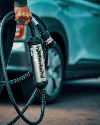 Juice Booster 2 Starter Set, Wallbox móvil 22 kW Sin instalación, Cargador para BEV con cable de carga tipo 2 E Car, Súper ligero y flexible, Resistente al agua IP67, Incluye adaptador CEE16 Rojo Trifásico