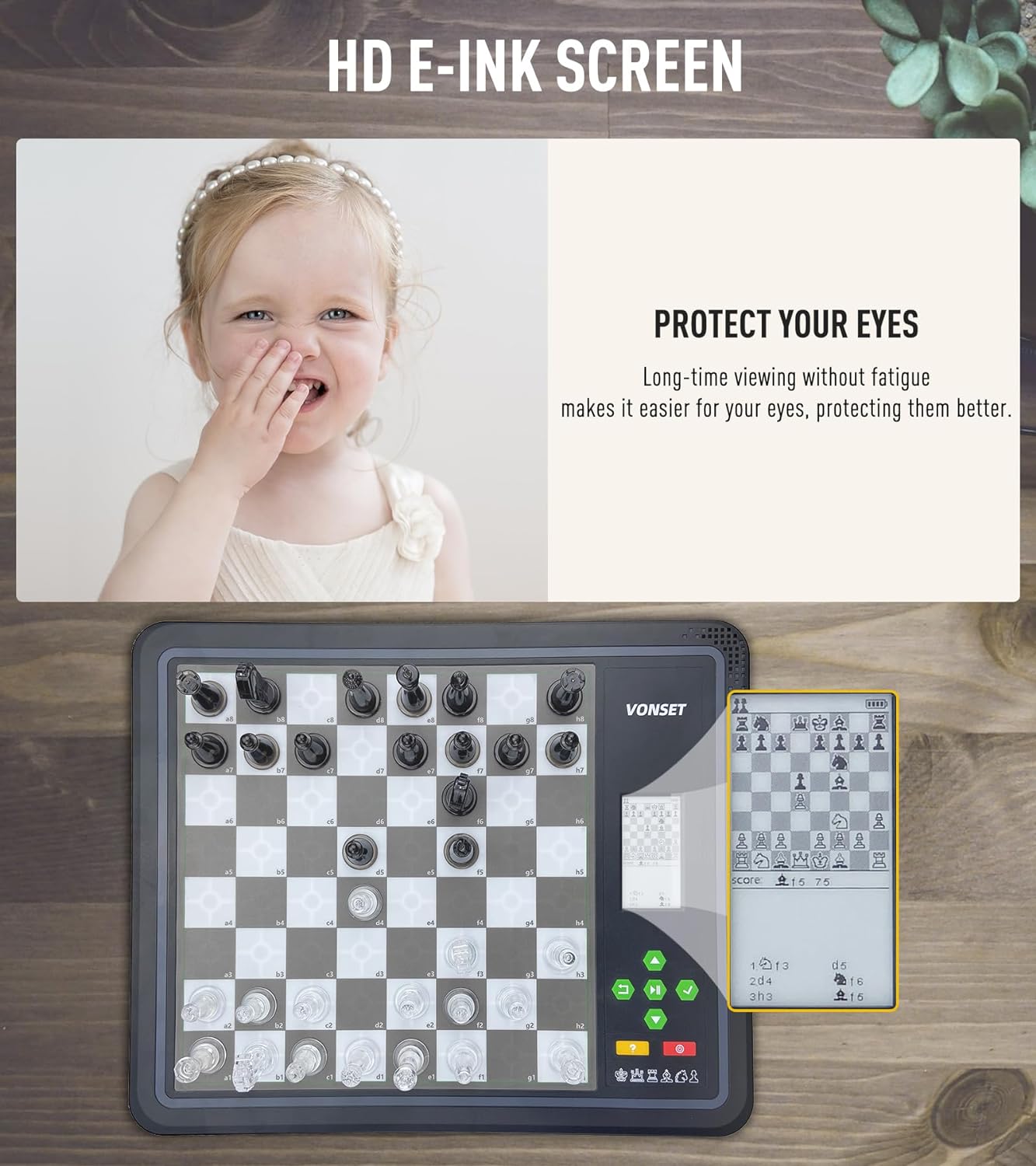 Core L6 - Juego de ajedrez electrónico para computadora, tablero de ajedrez para computadora con luz LED, computadora de ajedrez para adultos y niños con piezas de doble reina para