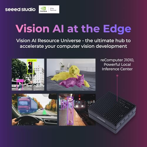 Seeed studio NVIDIA Jetson Nano Edge AI Device - Kit reComputer J1010, carcasa de aluminio, sistema Jetpack preinstalado. Mini PC con 0.5 TFLOP (FP16), fuente de alimentación no incluida
