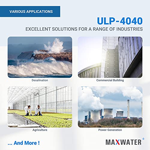 Max Water Membrana RO comercial 4040 de ósmosis inversa (ULP-4040: 2600GPD) tamaño 4 "x 40" bueno para industrial, agrícola, toda la casa y más