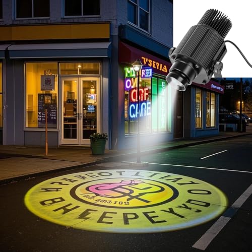 Proyector LED Gobo de 65W con Logo Personalizado Gratuito, Lente Giratoria Impermeable Ip67, para Logo, Publicidad, Interior, Boda, Tienda, Exterior, Empresa, Hotel, Bar (65W) LZHZH 65W