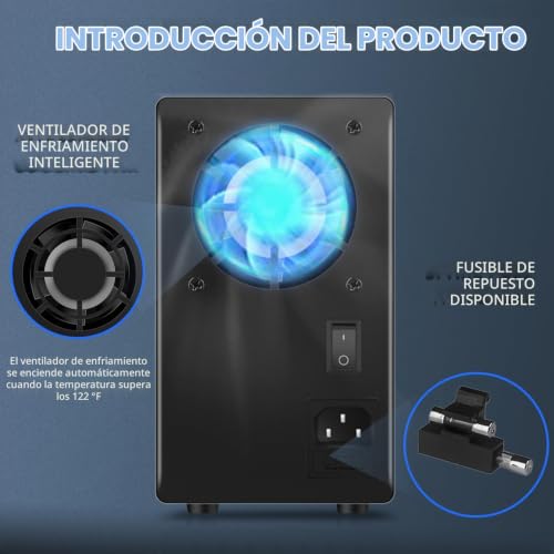 NICE-POWER SPS3010 Fuente de alimentación CC variable: 30V 10A Fuente de alimentación de conmutación ajustable regulada de alta precisión con pantalla LED de 4 dígitos, salida de cable de prueba de puerto USB
