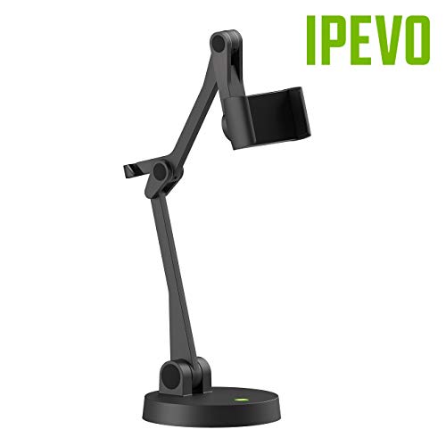 IPEVO Brazo multiángulo para smartphones, soporte de teléfono multiarticulado para comunicación visual y presentaciones, soporte de teléfono inteligente de huella pequeña para trabajo remoto y aprendizaje a distancia