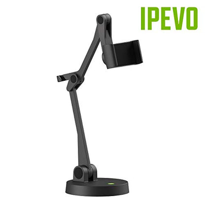 IPEVO Brazo multiángulo para smartphones, soporte de teléfono multiarticulado para comunicación visual y presentaciones, soporte de teléfono inteligente de huella pequeña para trabajo remoto y aprendizaje a distancia