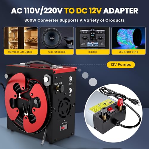 Anbull 800W SMPS 110V AC a 12V DC Convertidor Adaptador de fuente de alimentación,110V a 12V Convertidor 800W Transformador