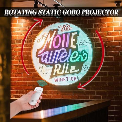 Proyector LED Gobo de 65W con Logo Personalizado Gratuito, Lente Giratoria Impermeable Ip67, para Logo, Publicidad, Interior, Boda, Tienda, Exterior, Empresa, Hotel, Bar (65W) LZHZH 65W