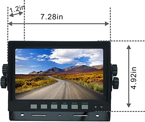 AHD 1080P Sistema de cámara de visión trasera inversa con cable de 7 pulgadas, línea de guía, cámara de visión nocturna IR impermeable IP69K, para