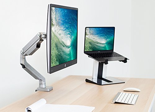 Mount-it! MI-2761 Soporte de Brazo para un Solo Monitor | Soporte de Escritorio | Brazo de Resorte mecánico articulado Ajustable en Altura de Movimiento Completo | Se Adapta a Pantallas de Ordenador