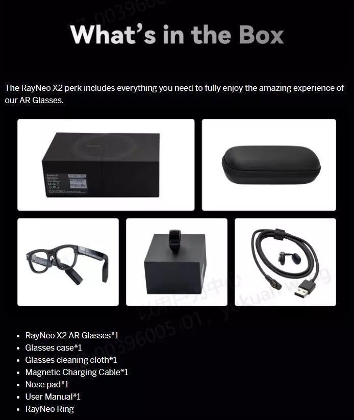 TCL RayNeo X2 Smart AR Glasses Full-Color Micro LED Display with Bluetooth Ring